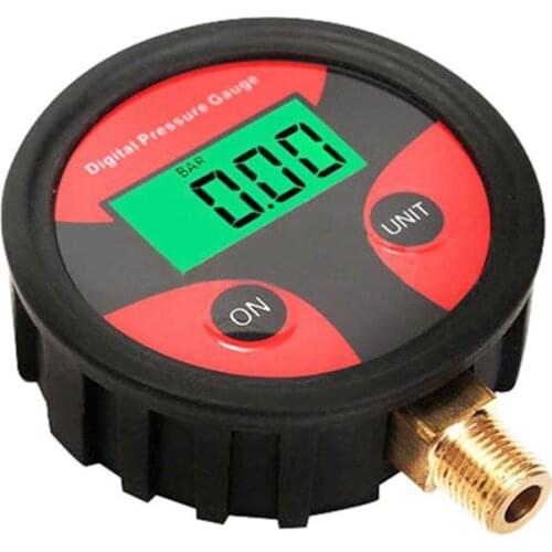 Air Pressure Gauge Digital Display Meter Dial Meter Copper Tester LCD Dial Air Pressure Count for Car Truck Bicycle Auto