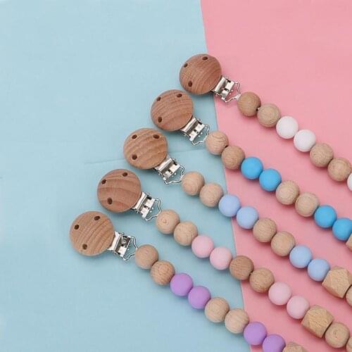 Baby Teether Wooden Nursing Molar Soother Teething Pendant Pram Clip Hanging Toy Pacifier Chain Stroller Mobile Rattle