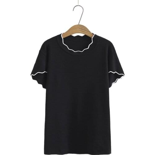 Plus Size Womens Stretchable Summer Tshirts Oversized Slim Tops Ladies' Officewear Simple Shirts