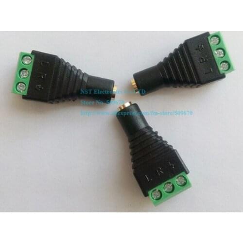 Terminal Block to GOLDEN Plated 3.5MM Stereo Jack FemaleAdapter 3Pin Audio Connector Adapter/Free Shipping/10PCS