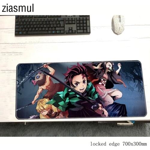 Kimetsu no Yaiba padmouse wrist rest 70x30cm gaming mousepad game mouse pad gamer computer desk anime mat notbook mousemat pc