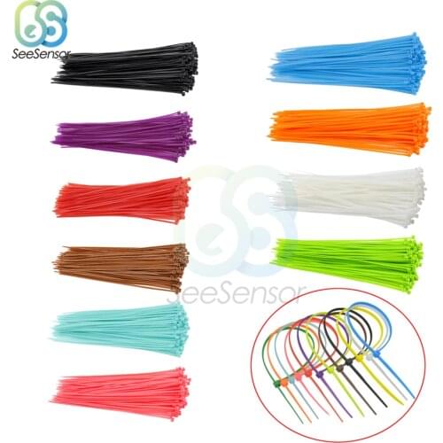 100pcs 150mm Self-locking Nylon Cable Ties Plastic Wire Zip Tie Binding Wrap Straps Fasten Loop Cable 12 Colors