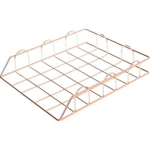 2021 New Folding Wrought Iron Letter Magazine Newspaper Holder Storage Rack File Tray for Office Desk Organizer Supplies