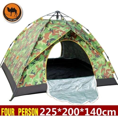 3-4persons single-layer automatic tent outdoor UV polyester waterproof fabric silver coated shell family travel tent