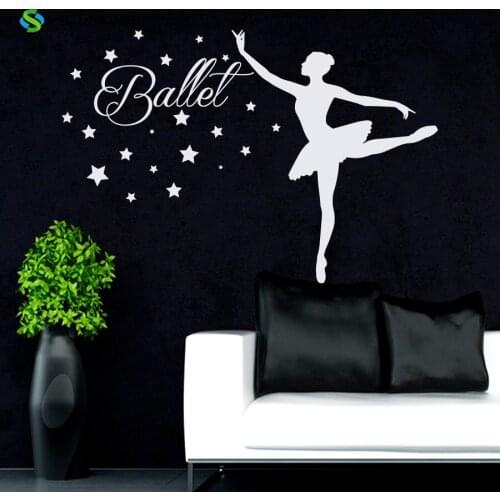 Custom Name Ballet Wall Decals Ballerina Decal Nursery Girl Room Bedroom Decor Wall Art Home Decorations Decal Vinyl Murals A124