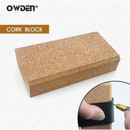 OWDEN Leathercraft Handwork Tools DIY Cork Backing Mat Cork Block Coarse Grained Oak Board Auxiliary Diamond Cone Perforation