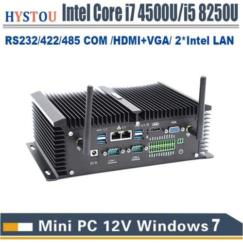 Windows 10 COM RS485/232/422 2 lan intel core i5 8250u minipc core i7 windows 7 Industrial pc i5 4200u desktop VGA HDMI HTPC