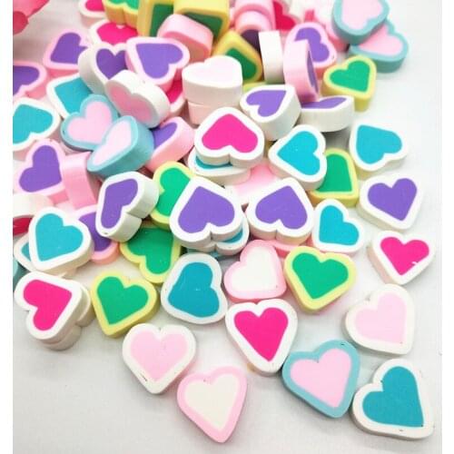 20g/lot 15mm Love Heart Polymer Clay 5mm Thickness For DIY Crafts