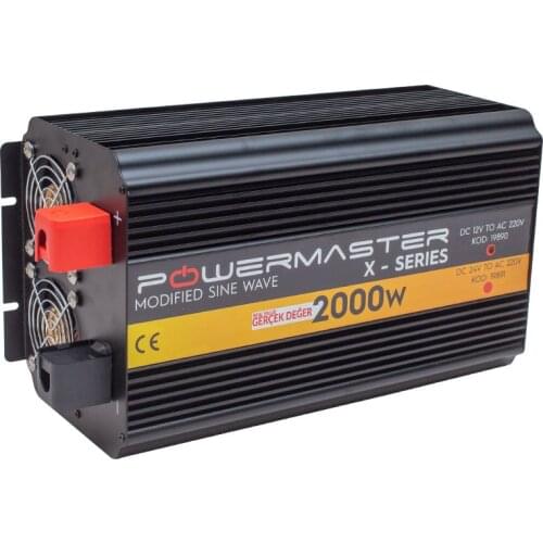 POWERMASTER PWR2000-12 DUAL DIGITAL DISPLAY 12 VOLT 2000 WATT MODIFIED SINUS WAVE INVERTER
