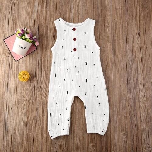 Pudcoco Newborn Baby Boy Girl Clothes Print Sleeveleee Knitted Cotton Romper Jumpsuit Outfit Sunsuit Clothes