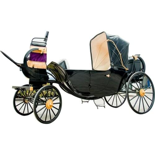 European style Luxury Electric Royal Horse Cart Wedding Carriage with Soft Seat Support Customize