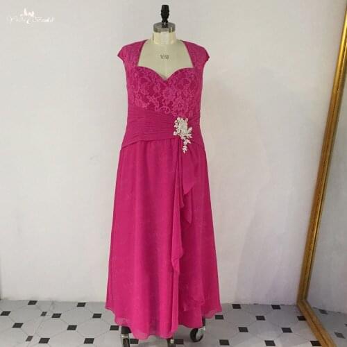 LZF082 Chiffon Sweetheart Neckline Cap Sleeves Mother of the Bride Dresses Beading Sashes Robe Mere De La Mariee Marraine