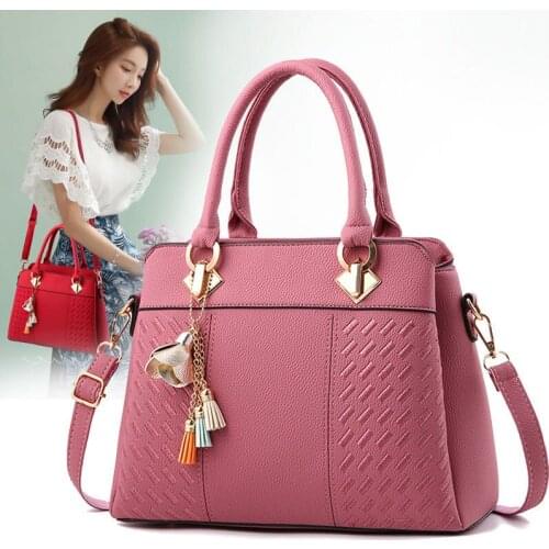 New Fashion Women High Quality Handbags Tassel PU Leather Luxury Totes Bag Top-Handle Embroidery Crossbody Shoulder Handle Bags