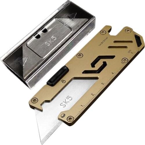 Utility Knife Stainless Steel Scissors SK5 Sharp Quick Change Household EDC TOOL KNIFE Office Supplies Stationery Free 5 Blades