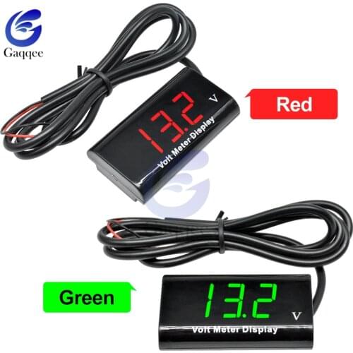 DC 3-18V IPX6 Waterproof Voltmeter Car Boat Motorcycle 12V 0.56inch LED Digital Display Volt Voltage Meter Mini Tester Dual Line