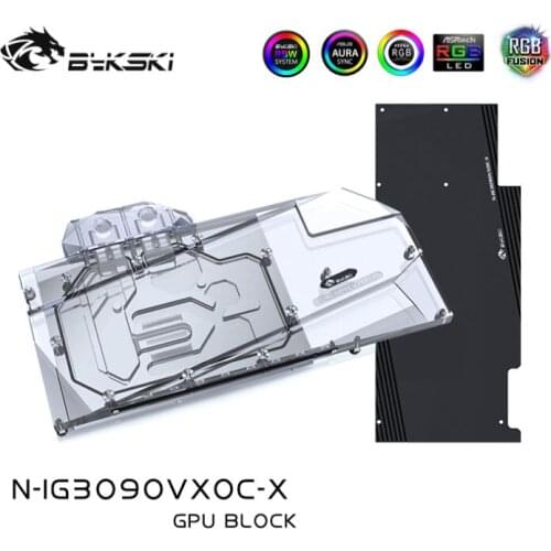 Bykski N-IG3090VXOC-X PC water cooling GPU cooler video Graphics Card Water Block for Colorful iGame RTX3080 3090 Vulcan Neptune