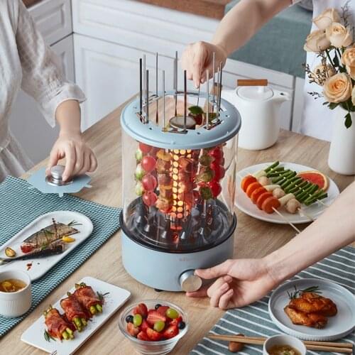Rotating and detachable oven vertical skewers household easy to clean electric barbecue machine