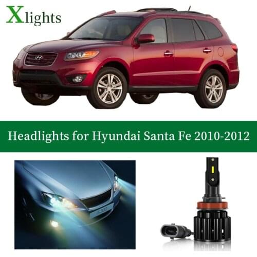 Xlights For Hyundai Santa Fe 2010 2011 2012 Led Headlight Bulb Low High Beam Lamp Canbus Headlamp Auto Lamp Light Accessories