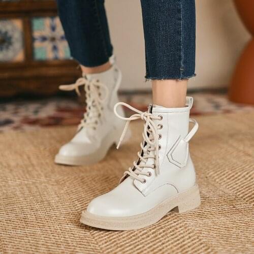 Women Shoes Zip Women Boots Winter Ankle Boots Zapatos De Mujer Womens Platform Heels heels Chunky Boots Platform Boots