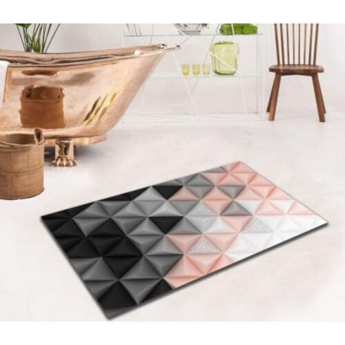 1pc Quality Multipurpose Black Gray Pink Bath Mat Portable Bath Rug Rectangular Doormat Rectangle Carpet Tassels Fringed Doormat