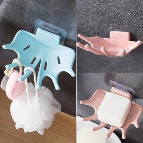 1pcs Bathroom Shower Soap Box Dish Storage Plate Tray Holder Multifunctional Soap Shelf Hook