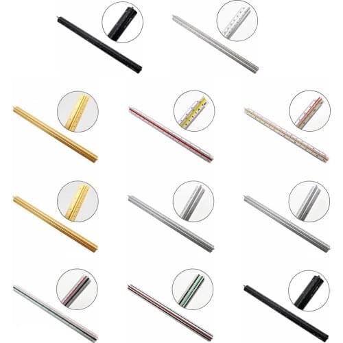 12 Inch Triangular Aluminum Architectural Scale Ruler Engineering Ruler Architect Scale Standard Metal Ruler Triangular Scale