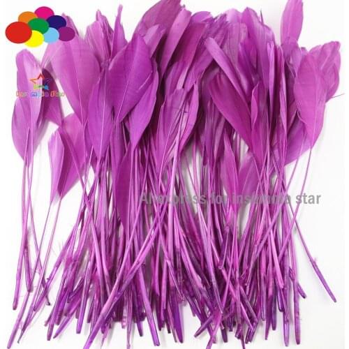 15-20 cm Red Purple Stripped Goose Feathers Party Mask Hat Accessory Dyed Single feathers for hair