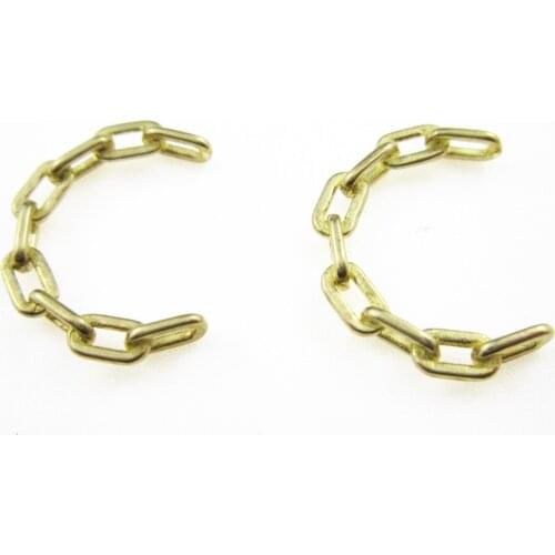 Brass earring charms brass finding C shape chain brass connect 16.5x12.5x2.7mm Semi circle brass pendant -2pcs R1471