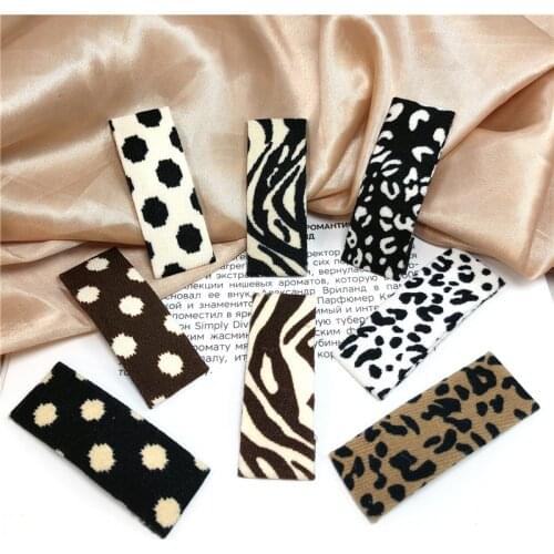 2Pcs INS Leopard Print BB Clip Women Barrettes Retro Hairpin Fashion Headwear Girls Hair Accessories Dot Fabric Side Clips Gifts