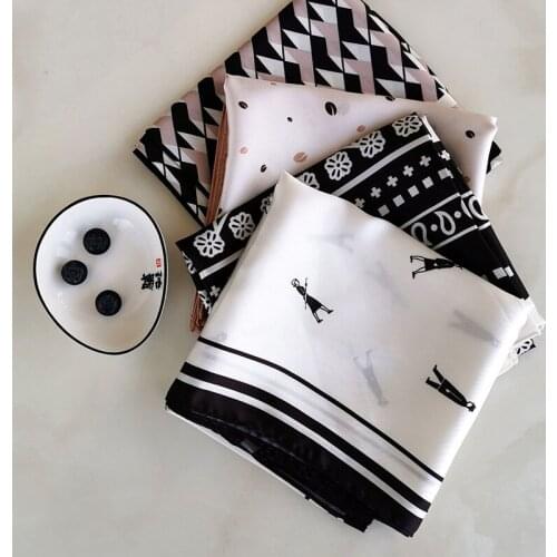 2020 70x70 new INS Multipurpose women Silk twill scarf Satin square tie Hairband ladies foulard femme towel bufanda shawl
