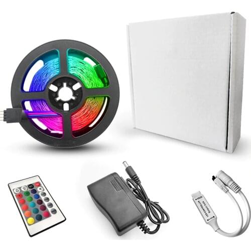 5M SMD 2835 LED Strip Bluetooth RGB Led Light Tape DC12V Not Waterproof LED Light diode Ribbon Flexible with Bluetooth remote