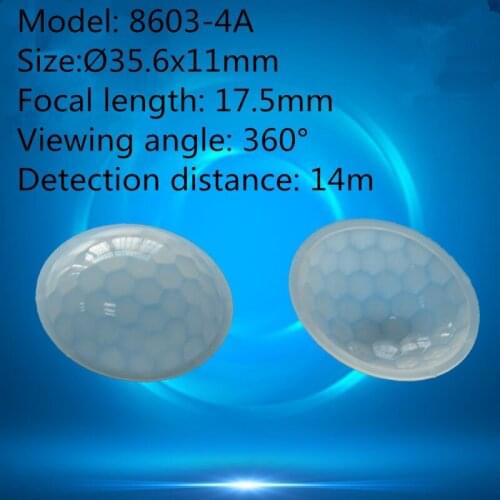 50pcs 8603-4A switch human body infrared PIR sensor HDPE plastic fresnel lens diameter 35.6*11mm focal length 17.5mm