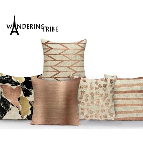 Pink Arrow Pillows Cases Nordic Marble Geometric Cushion Cover Pineapple Farmhouse Linen Peach Skin Sofa Home Decoration Pillows