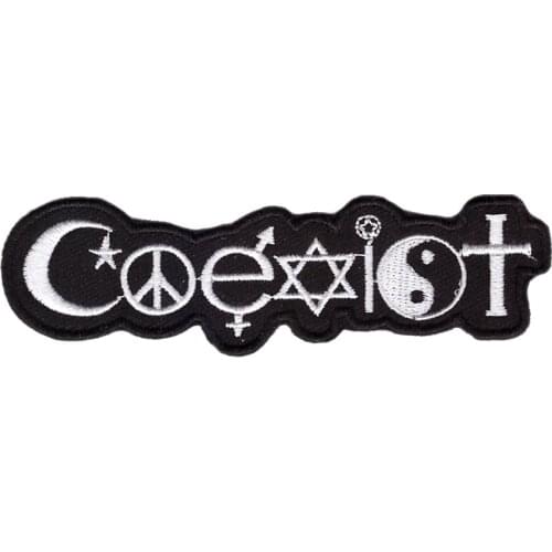 COEXIST moon star peace EMBROIDERED SEW ON PATCH for chlothing