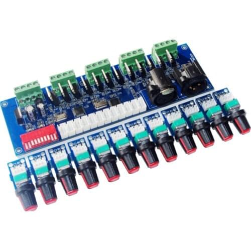DC 12V 24V Knob Switch 12 channels LED DMX512 decoder 4 groups 12CH*2A 24A DMX512 XRL 3P RJ45 controller For LED Lamp