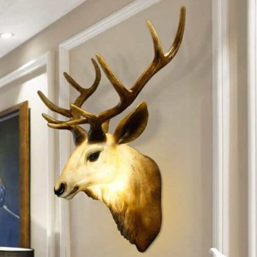 European style wall lamp dining room retro background wall lamp LED lamps of deer antlers Nordic creative wall light ZA830157