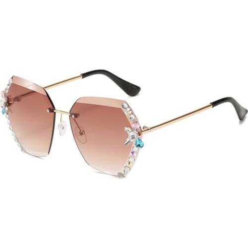 FENCHI Fashion Luxury Rhinestone sunglasses for women square Sun glasses clear lens men sunglasses Vintage Shades lentes de sol