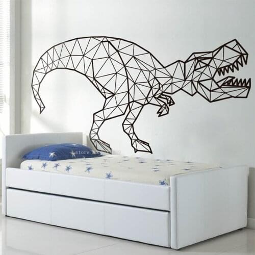 Geometric Dinosaur Wall Stickers T-Rex Gift Removable Kids Bedroom Decals nursery wallpaper living room Murals poster DG423