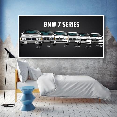Canvas Printed Poster Home Decor 1 Pieces HD Bmw M3 M5 White Sport Car Paintings Wall Art Pictures Living Room Modular Framed