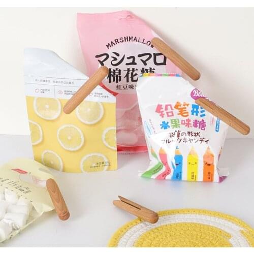 Creative Wooden Bags Clips Food Storage Resealer Gadgets Food Snack Sealing Bags Sealing Clips Clamp Tools Kitchen Storage Clip