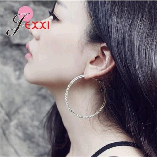 Exaggerated Big Thin Hoop Earrings Set For Women Simple Shiny Starry Large Circle Earrings Party Jewelry Boucles d'oreill