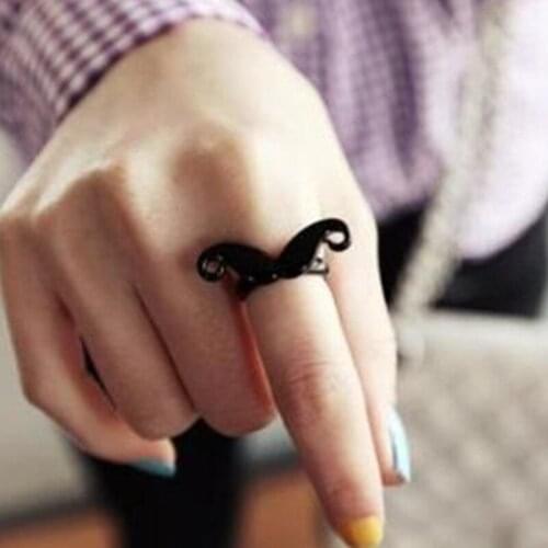 Hot Sale Womens Fashion Retro Moustache Rings Cute Avanti Beard Finger Ring Wholesale