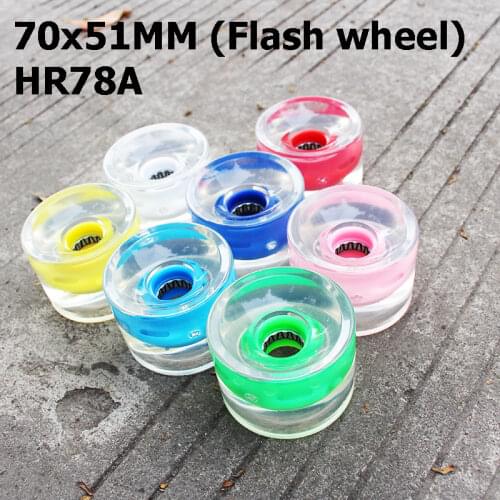 70*51MM Penny Board Large Flash Wheel Long Board Cruiser Skateboard Soft Transparent 78A Wheels Replacement Parts Supply