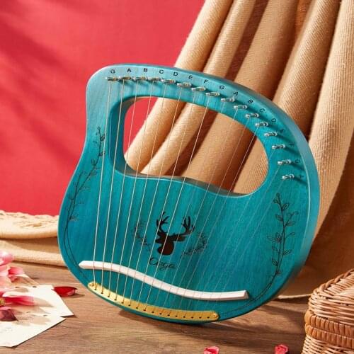 1 Set Mahogany 16-tone Portable Lyre Harp Musical Instruments Accessories Kit