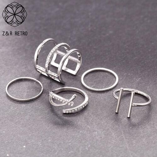 Gold Silver Color Rings Body Jewelry For Women Vintage Female Antique Decoration Simple Statement Accessories 2021 Wholesale