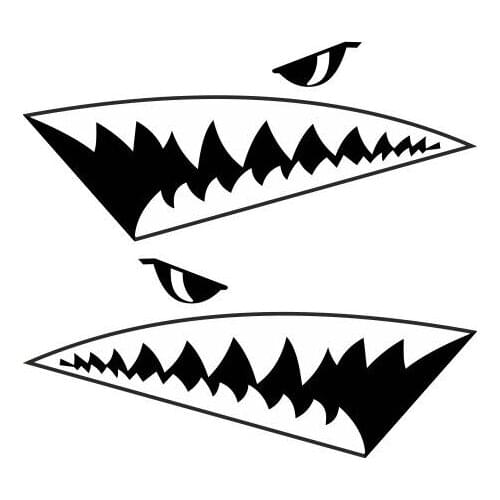 Shark Jaws Car Decal Sharks Eyes And Teeth Car Mural For Window Decoration Removable Art Vinyl Stickers FA200