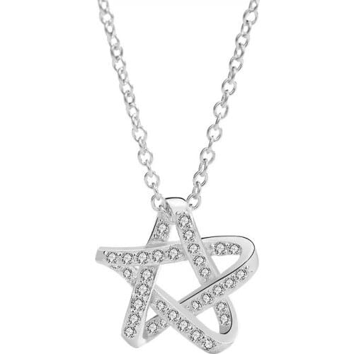 S925 Sterling Silver Five-pointed Star Necklace Female Clavicle Chain Japanese and Korean Version Ins Design Sense Simple Style