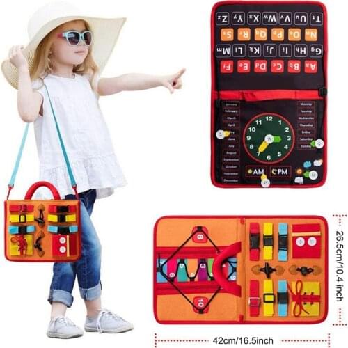 Portable Sensory Board Fine Motor Training Self-Care Ability Busying Boards Montessori Toy For Toddler Ntelligence Developing
