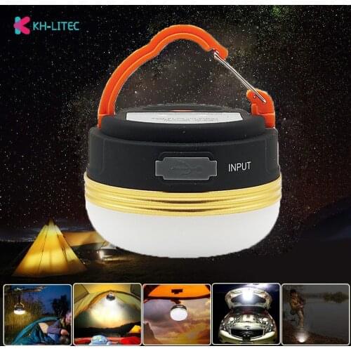 KHLITEC Mini Portable Camping Lights 3W LED Camping Lantern Tents lamp Outdoor Hiking Night Hanging lamp USB Rechargeable