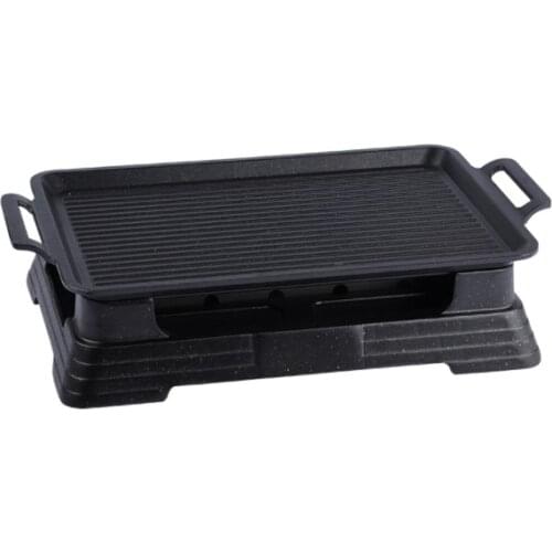 Portable charcoal barbecue grill table BBQ skewer insulation heating pan non-stick lamb chops barbecue stove 178